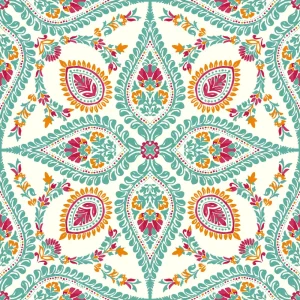 V Dance Floor | Colorful Paisley Pattern